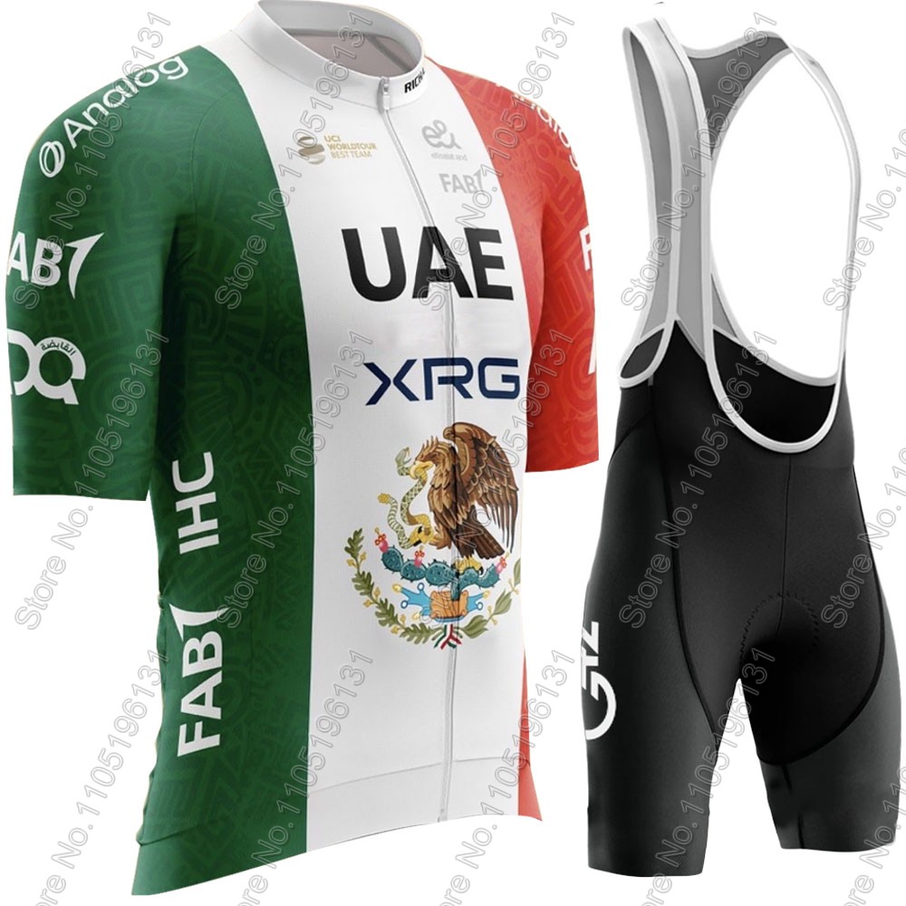 Cycling Bib Shorts - VAE Mexico 2026 Team Wielertrui Set
