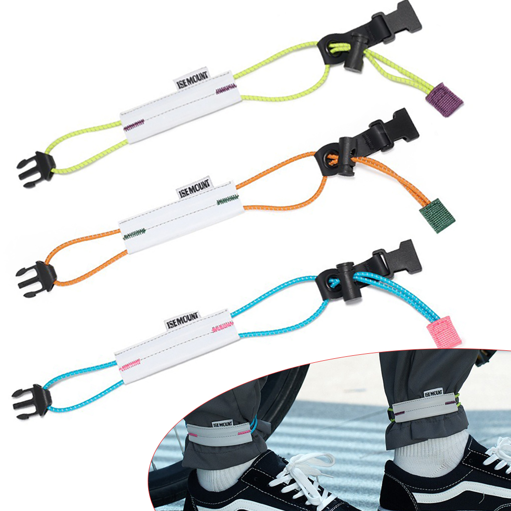 Cycling Gear - Reflecterende fietsbroekriem Verstelbare fietsbeenclipriem Fluorescerende veiligheidsreflecterende