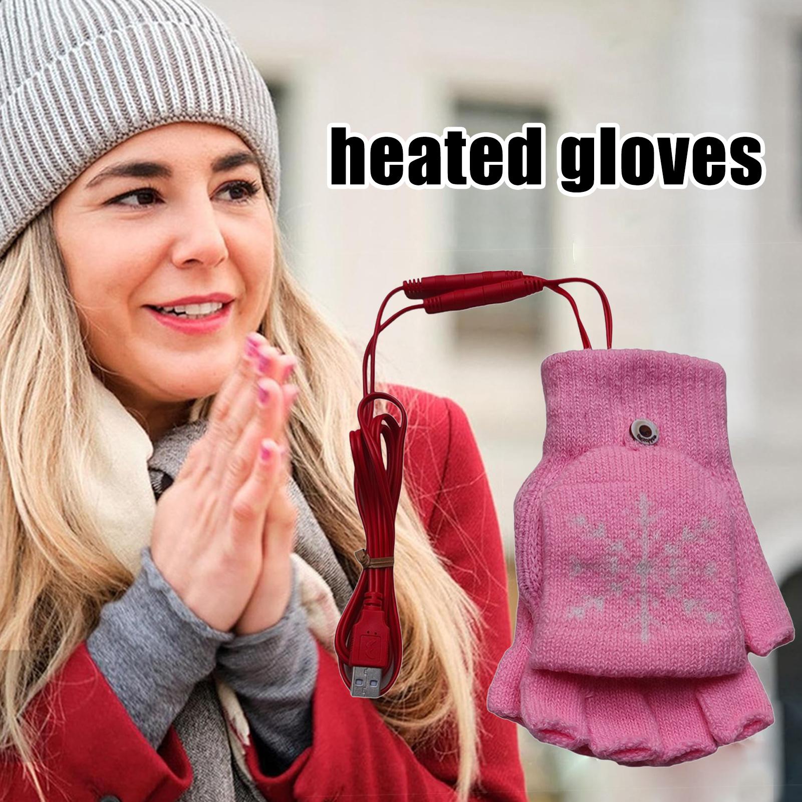 Cycling Hand Gear - Verwarmde handschoenen Vingerloze USB-verwarmde rijhandschoenen Winteruitrusting