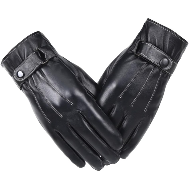 Cycling Hand Gear - Herenhandschoenen PU-leer Pluche gevoerd Thermisch Volledige