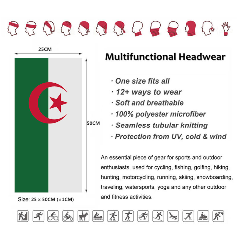 Algeria Vlag Bedrukt Bandana H - Cycling Gear For Women recensie en prijs